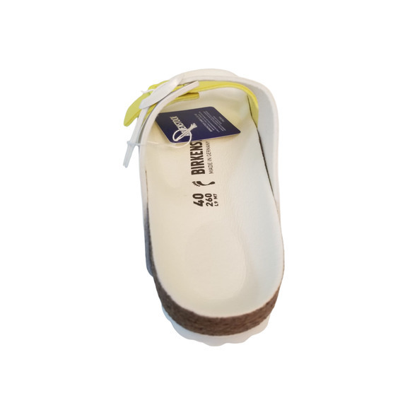 NIB$160 BIRKENSTOCK Arizona Split Leather White Yellow US 9-9.5 - Picture 5 of 11